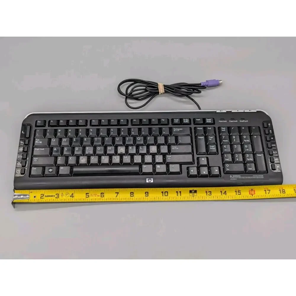 HP SK-2960 Wired PS/2 Black Keyboard Missing Right Leg Tested Works